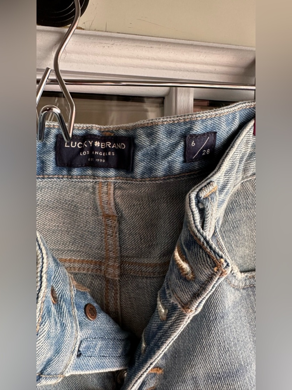 Lucky Brand Boyfriend Denim Shorts - Size 6/28 - Distressed High Rise - Picture 4 of 6